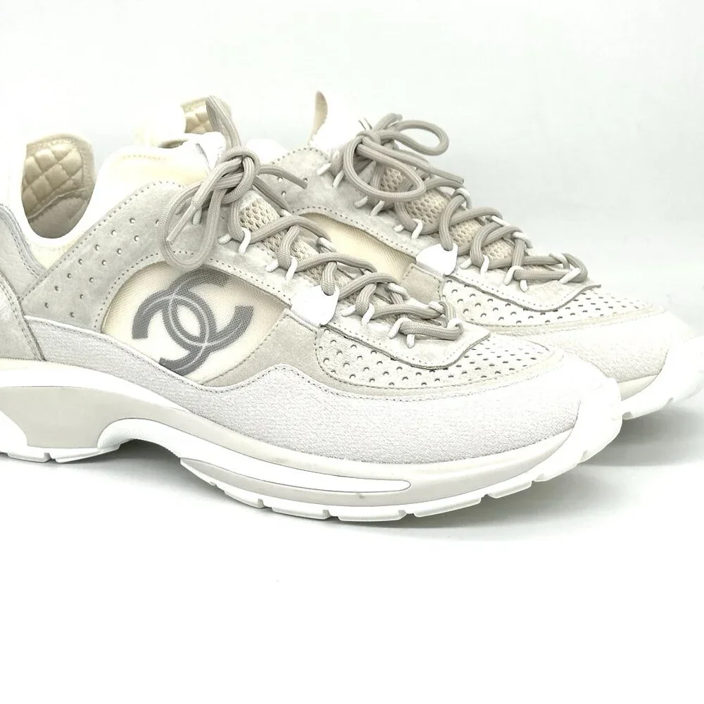 CHANEL 23S 2023 Suede Fabric Mesh CC Sport Sneakers Kicks Shoes Trainers - Picture 8 of 15